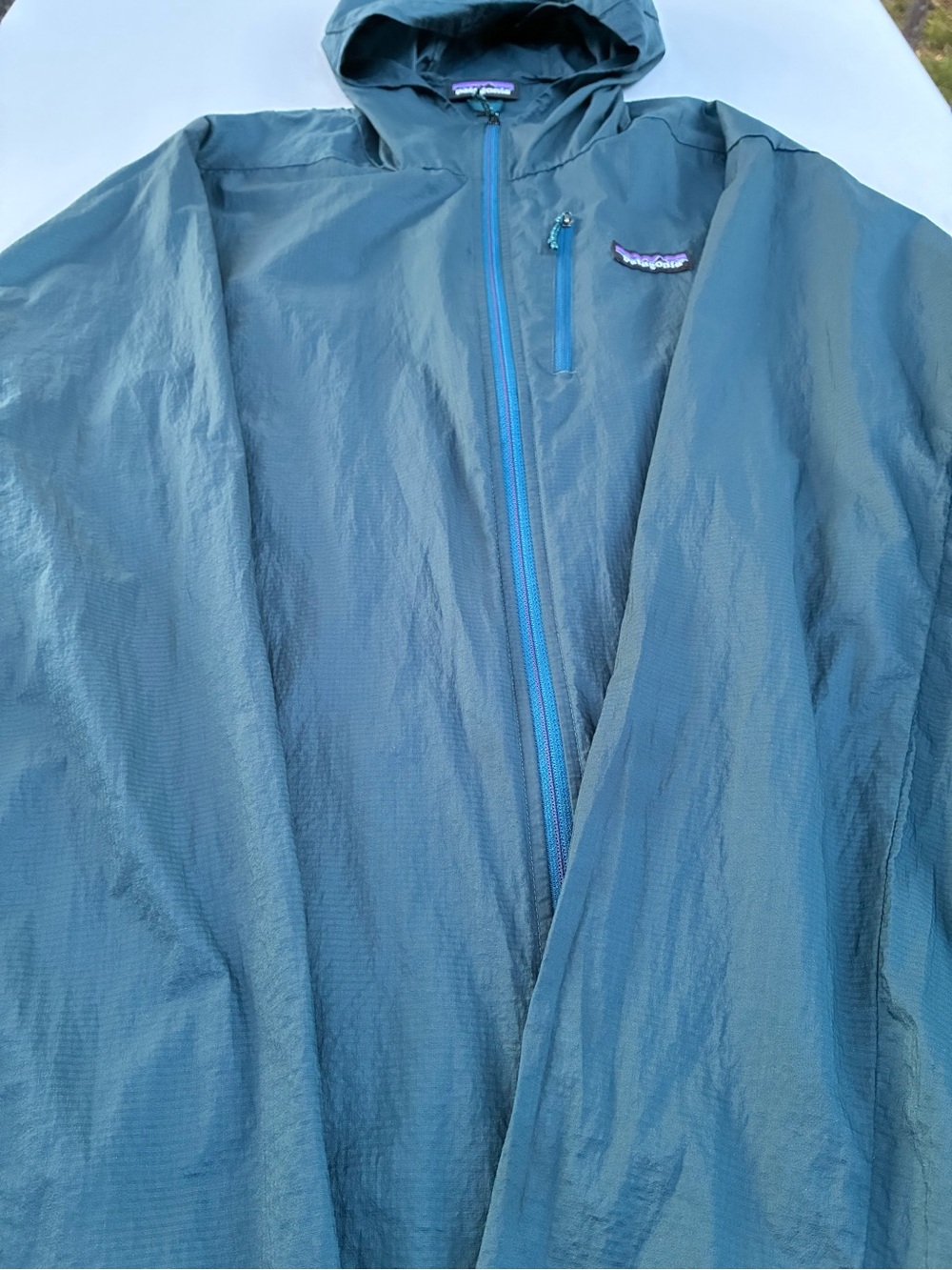 Patagonia Men's Hooded Windbreaker Jacket - Teal Blue